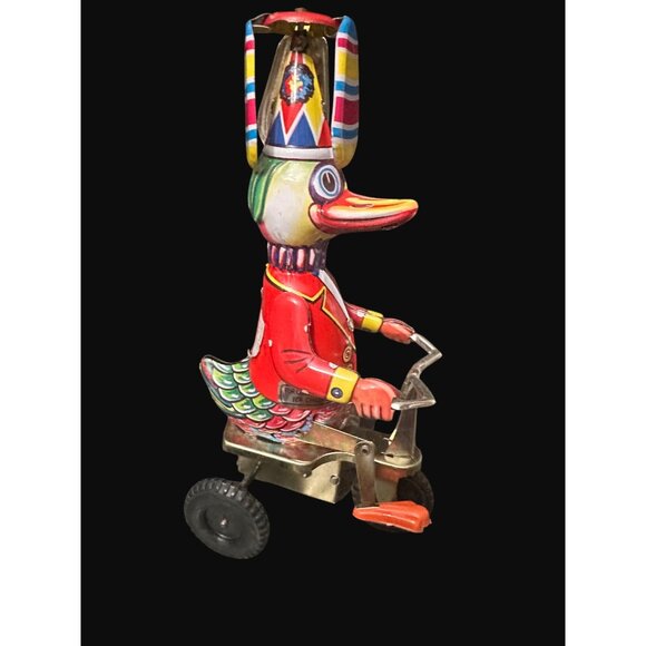 Vintage Wind-Up Duck On Bike Toy With Box Beijing No.1 Toy Factory Collectible - Picture 10 of 11
